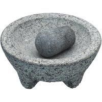 KitchenCraft World of Flavours Mexican Mortar and Pestle Set, Granite, 20 cm Molcajete