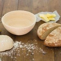 KitchenCraft Home Made Banneton / Bread Proofing Basket, Round, Rattan, 22 cm, Brown