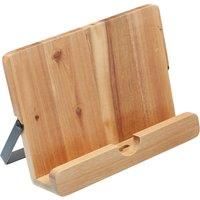 KitchenCraft Natural Elements Recipe Book Holder / Tablet Stand, Acacia Wood, Brown, 24 x 18.5 x 6.5 cm