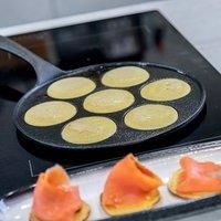 KitchenCraft 7-Hole Cast Iron Induction-Safe Blini Pan, 24 cm (9.5")