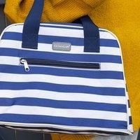 KitchenCraft The Great Outdoors 11.5L Cool Bag, 4 Hour Insulation Holdall Cooler, Blue / White Nautical Stripes