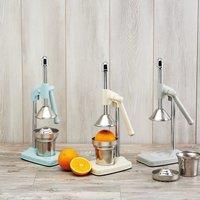 KitchenCraft Living Nostalgia Heavy Duty Lever-Arm Manual Orange Juicer - French Grey