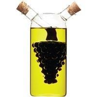 KitchenCraft World of Flavours Olive Oil and Vinegar Dispenser, 2 in 1 Grapes Design, Glass