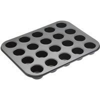 MasterClass 20 Hole Mini Muffin Tin with Loose Bases and PFOA Free Non Stick in Gift Box, Robust 1 mm Carbon Steel, 35 x 27 cm