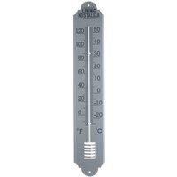 Living Nostalgia 50 cm Outdoor Metal Wall Thermometer, Grey