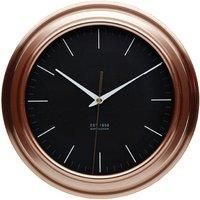 KitchenCraft Round Copper-Effect Kitchen Wall Clock, 25.5 cm (10”)