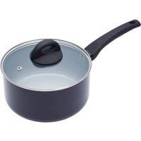 20 cm Eco Saucepan with Lid, Induction-Safe, Non-Stick, Ceramic, 5 L - Black