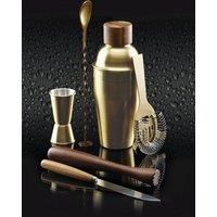 Brass Gold 6 Piece Cocktail Set Alcohol Drink Making Mixer Bar Accessories