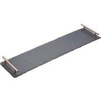 Artesa KitchenCraft Slate Serving Tray/Platter with Copper Finish Handles, 60 x 15 cm