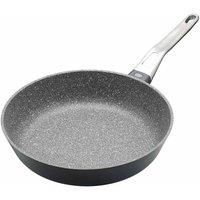 Grey Marble Effected Coated Aluminium Non Stick Flying Pan- Induction Safe