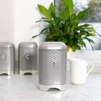 KitchenCraft Lovello Collection Tea Canister with Geometric Textured Finish