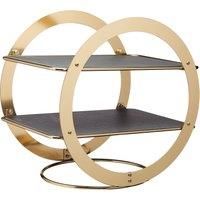Artesa 2 Tier Geometric Brass Coloured Serving Stand with Slate Serving Platters