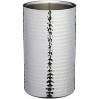 BarCraft BCWCOOLHAM Double-Walled Stainless Steel Wine Bottle Cooler, 12 x 20 cm (4.5" x 8") - Hammered Finish