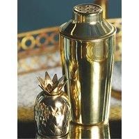 BarCraft BCCSPAPL Pineapple Cocktail Shaker with Recipe, Stainless Steel, 325 ml, Brass-Effect