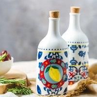 KitchenCraft World of Flavours Vinegar and Oil Bottle Set, Ceramic, Multi-Colour, 500 ml