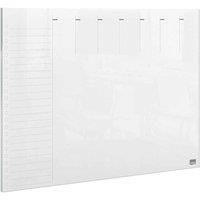 Nobo Transparent Acrylic Mini Whiteboard Weekly Planner, A4, Desktop/Wall Mounted, Dry Erase, Frameless, 210 x 297 mm, Includes Marker Pen And Mounting Pads, Clear, 1915614