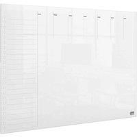 Nobo Transparent Acrylic Mini Whiteboard Weekly Planner, A3, Desktop/Wall Mounted, Dry Erase, Frameless, 297 x 420 mm, Includes Marker Pen And Mounting Pads, Clear, 1915615