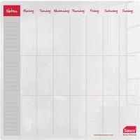 Sasco Semi Transparent Acrylic Mini Whiteboard Weekly Planner, Desktop, Frameless, Dry Erase, 300 x 300, Includes Whiteboard Pen, 2410178