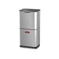 Joseph Joseph Totem Stainless Steel Touch Top Multi-Compartments Rubbish & Recycling Bin Joseph Joseph Colour: Silver, Litre Capacity: 60L  - Silver - Size: Extra Large