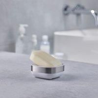 Joseph Joseph 70533 Bathroom Slim Compact Steel Soap Dish- White/Steel