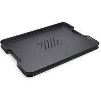 Joseph Joseph Cut&Carve Plus - Non-Slip, Multi-Function, Double-Sided Chopping Board for Food Preparation and Carving- Dishwasher Safe, Large – Black