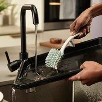 Joseph Joseph Edge Dish Washing up, Scrubbing Brush – Stone/Sage Green