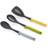 Joseph Joseph Duo 3-piece Utensil Set with integrated tool rest, Hygienic Cooking Kitchen Utensils Set for use with non-stick cookware, Opal