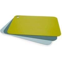 Joseph Joseph Duo Set of 3 Double-Sided Colour Coded Chopping Board Mat Set, Flexible, Easy to Store, Dishwasher-Safe - Opal