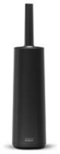 Joseph Joseph Flex 360, Advanced Smart Toilet Brush And Storage Holder Set With Anti-Drip, Anti-Clog, Triple-Action Replaceable Brush Head, Matt Black
