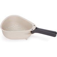 Joseph Joseph Droplet Compact Colander with Folding Handles, Space-Saving Design, Easy-Pour Corners, for Draining Vegetables, Pasta, Fruits, Stone