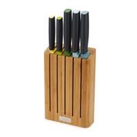 Joseph Joseph 
 Elevate Knives Bamboo 5-Piece Elevate Knife Set with Slimline Bamboo Block,
 Multi-Colour