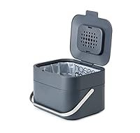 Joseph Joseph Intelligent Waste, Stack 4 Food Waste Caddy with Odour Filter - Graphite