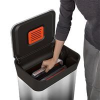 Joseph Joseph Titan 30 Trash Compactor Kitchen Bin-Stainless Steel, 30 Litre
