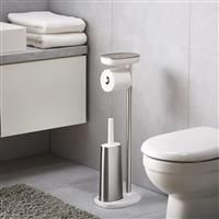 Joseph Joseph EasyStore Toilet Paper Roll Holder with Flex Toilet Brush, S/Steel
