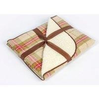 Danish Design Newton Moss Green Check Hard Wearing Machine Washable Pet Blanket Throw Medium