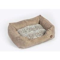 Danish Design Arctic Grey Faux Fur and Faux Suede Removable Mattress Dog/Puppy Snuggle Bed 18 Inch 45 cm