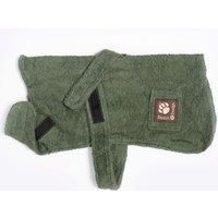 Danish Design Green Cotton Adjustable Velcro Towelling Dog/Puppy Robe 12 Inch