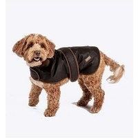 Danish Design FatFace Sussex Brown Waxed Cotton Orange Check Lining Naturally Water Resistant Dog/Puppy Coat 50 cm