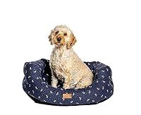 Danish Design FatFace Spotty Bees Navy Extra Deep Filled Stain Resistant Sustainable Deluxe Slumber Dog/Puppy Bed 24 Inch 61 cm