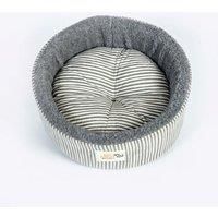 Danish Design Battersea Dogs Home Snuggle Stripes Black and White Sherpa Fleece Lining Cat/Kitten Cosy Bed Medium 16 Inch