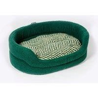 Danish Design Green Herringbone - Sherpa Fleece Slumber Bed Grey Dog Bed for Adult/Senior/Puppy Beds - 24in
