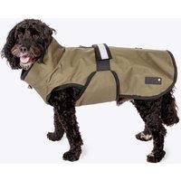 Danish Design 3-in-1 Dog Coat Olive, 41cm (16in) - All Weather, Waterpoof, Fleece-Lined, Reflective Raincoat for Dogs