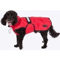 Danish Design 3-in-1 Dog Coat Red, 41cm (16in) - All Weather, Waterpoof, Fleece-Lined, Reflective Raincoat for Dogs