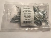 Forgefix Blind Rivet Dome Head 2.4 x 8.0mm (Pk 100) 100RIV248