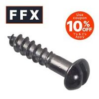 Forgefix Wood Screw Slotted Round Head ST Black Japanned 3/4in x 8 for