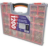 Forgefix Organiser Pro Single Thread Multi-Purpose Zinc Yellow Passivated Screws, Black