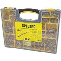 Spectre Screw Organiser Pro Multi-purpose Wood Screws with Impact Bits (1500 Pack)