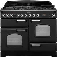 Rangemaster CDL110DFFBLC Classic Deluxe 110cm Dual Fuel Range Cooker - Black & Chrome