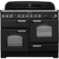 Rangemaster Classic Deluxe CDL110ECBL/C Free Standing Range Cooker in Black / Chrome