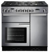 New Unboxed Rangemaster Pro Deluxe 90cm 5 Burners  Dual Fuel stainless steel